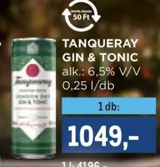 Metro TANQUERAY GIN & TONIC ajánlat