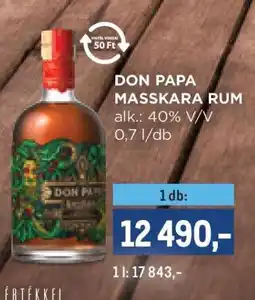 Metro DON PAPA Masskara rum ajánlat