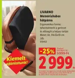 Lidl LIVARNO Memóriahabos hátpárna ajánlat