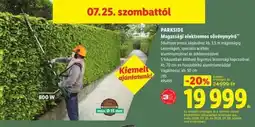 Lidl PARKSIDE Magassági elektromos sövénynyíró ajánlat