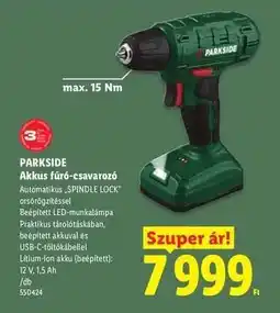 Lidl Parkside Akkus fúró-csavarozó ajánlat