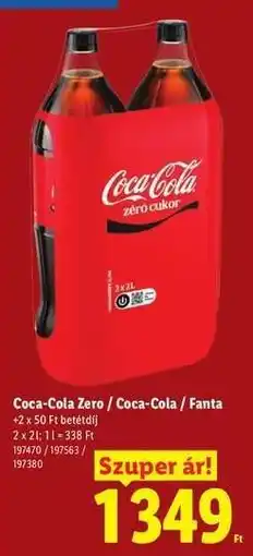 Lidl Coca-Cola Zero / Coca-Cola / Fanta ajánlat