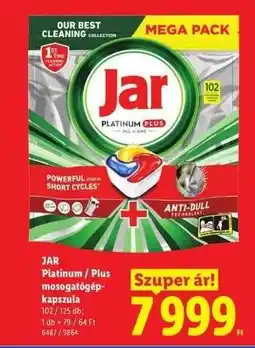Lidl JAR Platinum / Plus mosogatógép-kapszula ajánlat