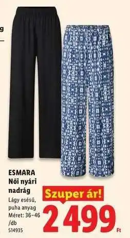 Lidl esmara Női nyári nadrág ajánlat