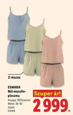 Lidl ESMARA Női muszlin pizsama ajánlat