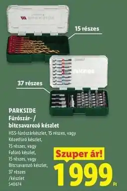 Lidl PARKSIDE Fúrószár- / bitcsavarozó készlet ajánlat