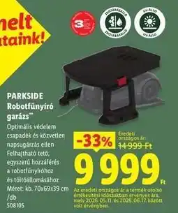 Lidl PARKSIDE Robotfűnyíró garázs ajánlat