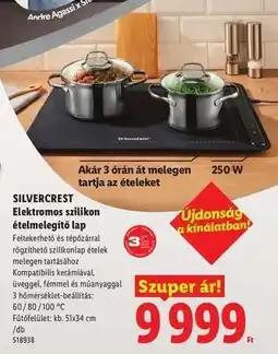 Lidl SILVERCREST Elektromos szilikon ételmelegítő lap ajánlat
