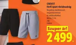Lidl CRIVIT Férfi sport rövidnadrág ajánlat