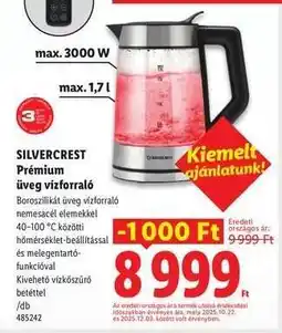 Lidl SILVERCREST Prémium üveg vízforraló ajánlat