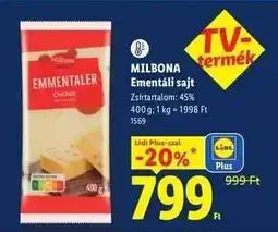 Lidl MILBONA Ementáli sajt ajánlat