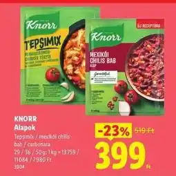 Lidl KNORR ALAPOK ajánlat