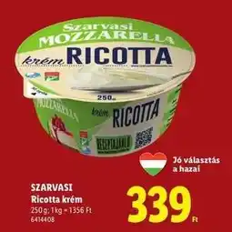 Lidl SZARVASI Ricotta krém ajánlat