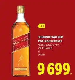 Lidl JOHNNIE WALKER Red Label whiskey ajánlat