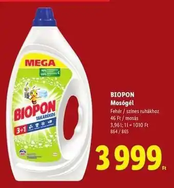 Lidl BIOPON Mosógél ajánlat