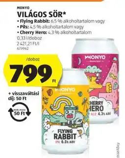 ALDI MONYO VILÁGOS SÖR ajánlat