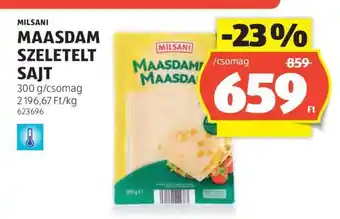 ALDI Milsani Maasdam Szeletelt Sajt ajánlat