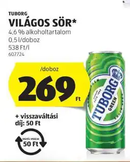 ALDI TUBORG Világos sör ajánlat
