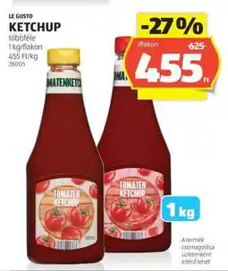 ALDI Le Gusto Ketchup ajánlat
