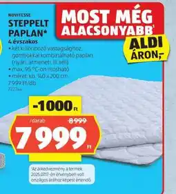 ALDI NOVITESSE STEPPELT PAPLAN ajánlat