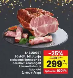 Interspar S-BUDGET füstölt, főtt tarja ajánlat