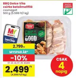 Interspar BBQ Dolce Vita csirke belsőmellfilé ajánlat