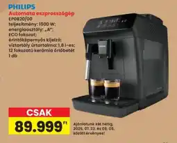 Interspar PHILIPS Automata eszpresszógép EP0820/00 ajánlat
