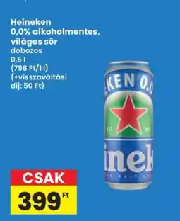 Interspar Heineken 0,0% alkoholmentes, világos sör ajánlat