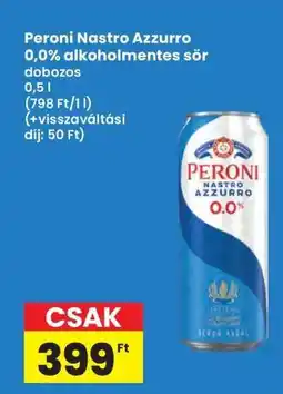 Interspar Peroni Nastro Azzurro 0,0% alkoholmentes sör ajánlat