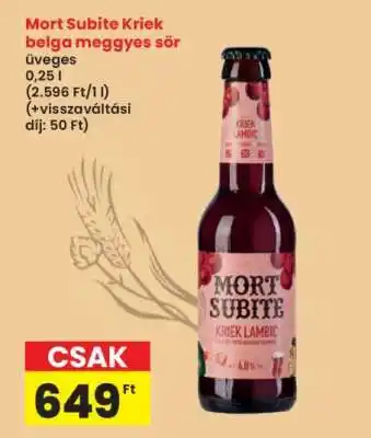 Interspar Mort Subite Kriek belga meggyes sör ajánlat