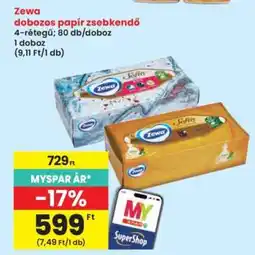 Interspar Zewa dobozos papír zsebkendő ajánlat