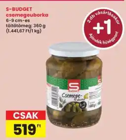 Interspar S-BUDGET csemegeuborka ajánlat