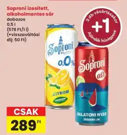 Interspar Soproni ízesített, alkoholmentes sör ajánlat