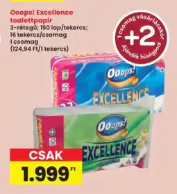 Interspar Ooops! Excellence Toalettpapír ajánlat