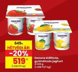 Interspar Danone élőflórás, gyümölcsös joghurt ajánlat