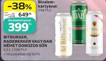 Auchan Bitburger, radeberger vagy dab német dobozos sör ajánlat