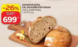 Auchan Vadkovászos, teljes kiőrlésű vekni ajánlat