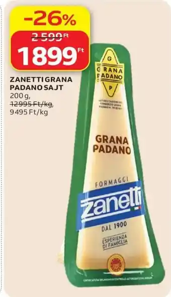 Auchan Zanetti grana padano sajt ajánlat