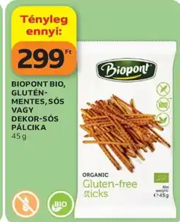 Auchan Biopont bio, gluten- mentes, sós vagy dekor-sós pálcika ajánlat