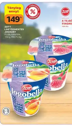 Auchan Zott laktózmentes joghurt ajánlat
