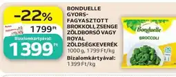 Auchan Bonduelle gyors- fagyasztott brokkoli, zsenge zöldborsó vagy royal zöldségkeverék ajánlat
