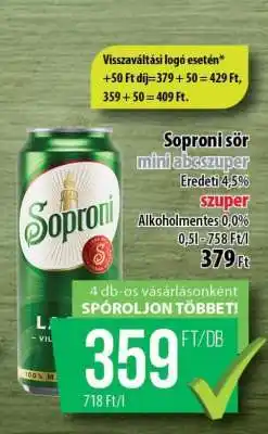 Coop Soproni sör mini abcszuper ajánlat