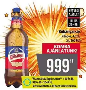 Coop Kőbányai Sör ajánlat