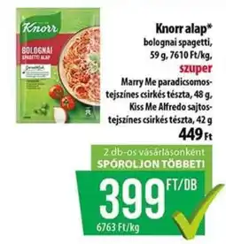 Coop Knorr alap bolognai spagetti ajánlat