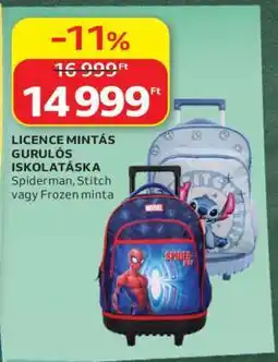 Auchan LICENCE MINTÁS GURULÓS ISKOLATÁSKA ajánlat