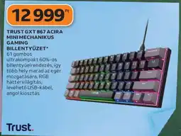 Auchan TRUST GXT 867 ACIRA MINI MECHANIKUS GAMING BILLENTYŰZET ajánlat