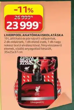 Auchan LIVERPOOL ANATÓMIAI ISKOLATÁSKA ajánlat