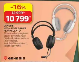 Auchan GENESIS NEON 613G2 GAMER FEJHALLGATÓ ajánlat