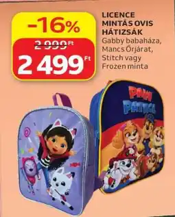 Auchan LICENCE MINTÁS OVIS HÁTIZSÁK ajánlat