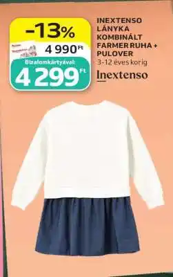 Auchan INEXTENSO LÁNYKA KOMBINÁLT FARMERRUHA + PULÓVER ajánlat
